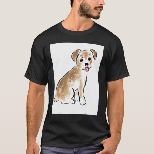 Camiseta For Cute Dog Puppie Fan In Dog Style 1 (Frente)