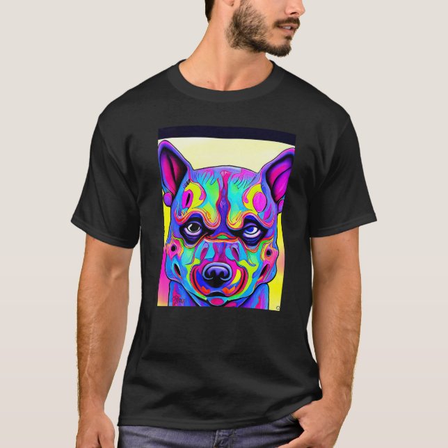 Camiseta For Cute Dog Puppie Fan In Dog Style  1 (Frente)