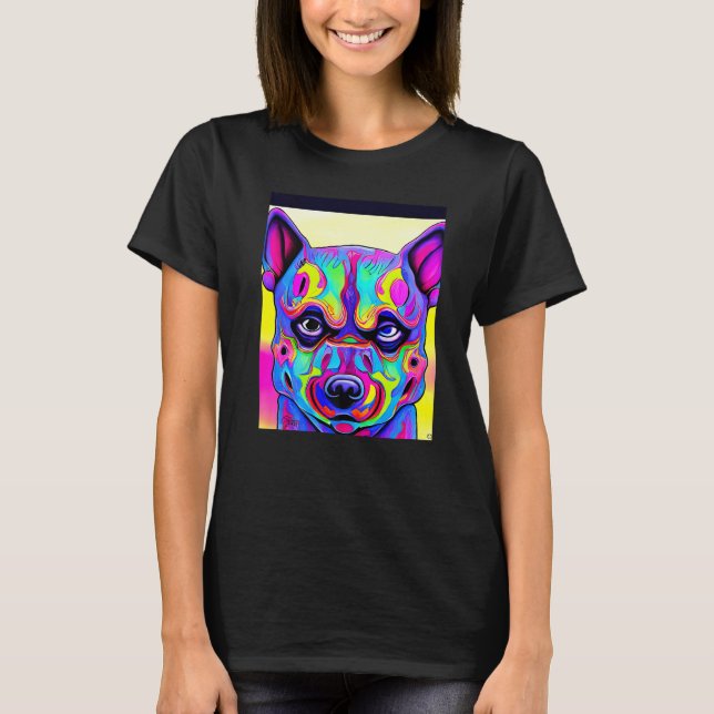 Camiseta For Cute Dog Puppie Fan In Dog Style  1 (Frente)