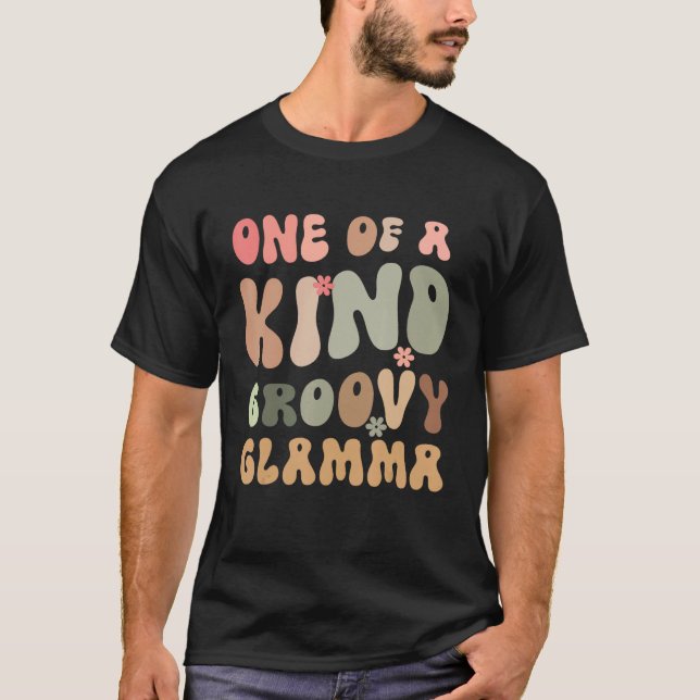 Camiseta for Grandma One of a Kind Glamma Playful Groovy Te (Frente)
