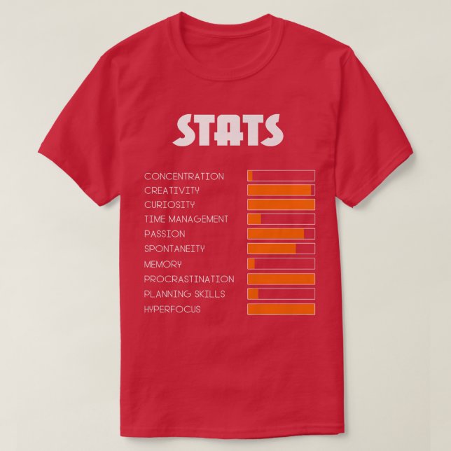 Camiseta For Kids With ADHD Stats Neurodiversity Men Boys A (Frente do Design)