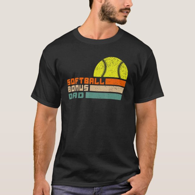 Camiseta for mens softball bonus dad from stepdaughter step (Frente)