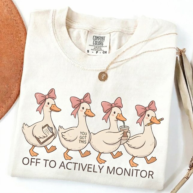 Camiseta For Monitorar Ativamente, Humor de Testes Escolare (Criador carregado)