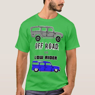 Camiseta fora da estrada vs. cavaleiro baixo