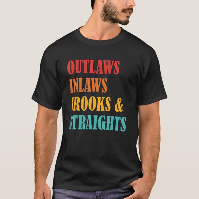 Camiseta Fora da Lei Influente Roupa de Livros e Hetero (Frente)
