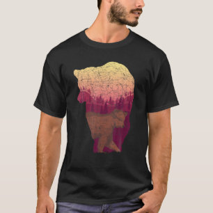 Camiseta Fora da Natureza Selvagem Animal Urso Castanho