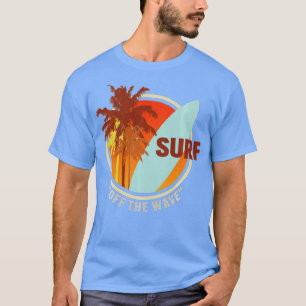 Camiseta Fora da prancha de ondas surfando palmeiras praia