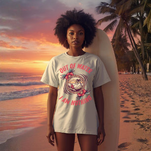 Camiseta Fora d'Água Eu Sou Nada Surfando Amantes do Ocea