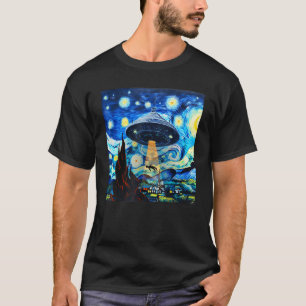 Camiseta Fora de Arte Noturna Fria de Alienígena de Rapto O