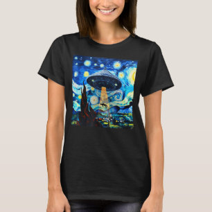 Camiseta Fora de Arte Noturna Fria de Alienígena de Rapto O
