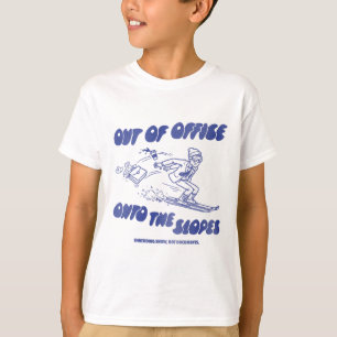 Camiseta Fora do Escritório nas Encostas Rasgando Neve Não