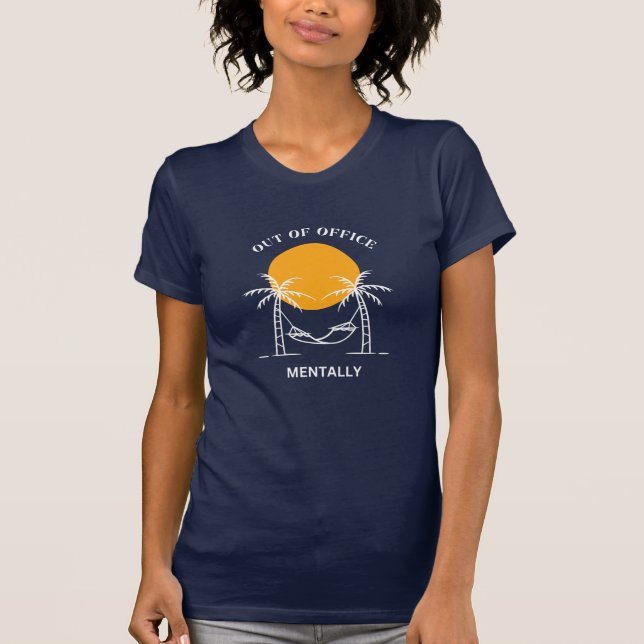 Camiseta Fora Do Escritório, Palm Tree Beach (Frente)