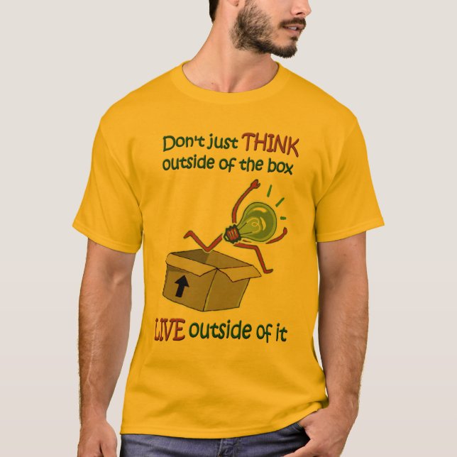 Camiseta Fora do t-shirt da caixa - luz (Frente)