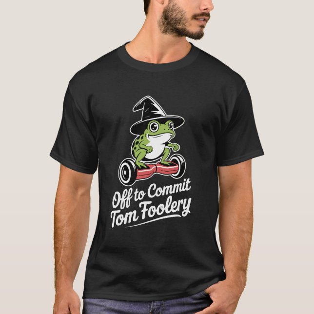 Camiseta Fora para cometer travessuras Sapo Mágico Meme eng (Frente)