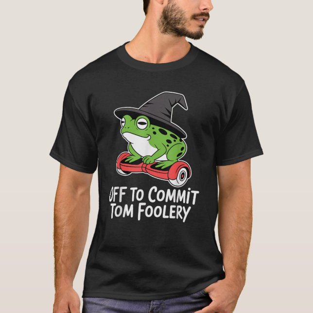 Camiseta Fora para cometer travessuras Sapo Mágico Meme eng (Frente)