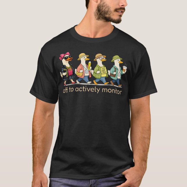 Camiseta Fora Para Monitorar Ativamente o Dia de Teste de P (Frente)