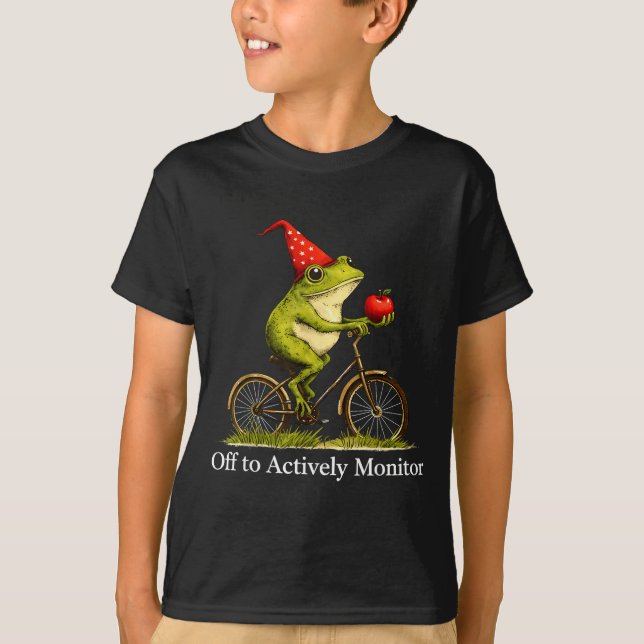 Camiseta Fora para monitorar ativamente professor de ciclis (Frente)