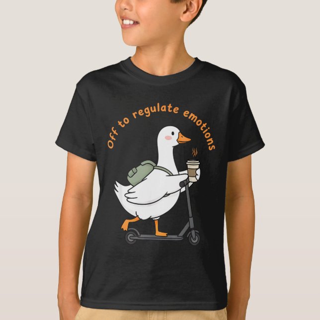 Camiseta Fora para regular emoções ganso engraçado de saúde (Frente)