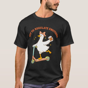 Camiseta Fora para regular emoções pateta de scooter café e