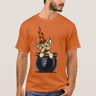 Camiseta Fora-Trela Art™ da bruxa de Yorkie o Dia das