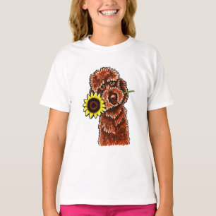 Camiseta Fora-Trela ensolarada Art™ de Labradoodle do