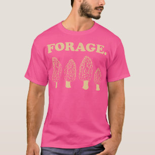 Camiseta Forage Morel Mushroom Hunter Tan Color Ink Versão