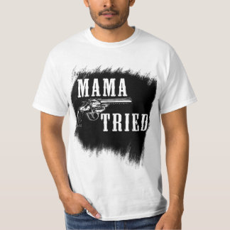 Camiseta foragido do país de Merle Abatido do Mama