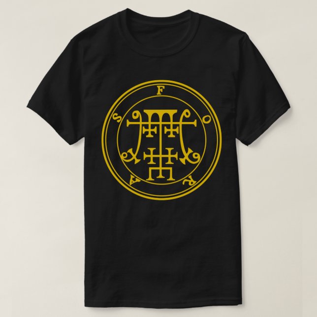 Camiseta Foras Sigil Ensina Lógica e Ética Amarelo (Frente do Design)