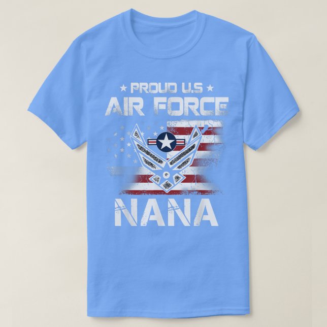 Camiseta Força Aérea Americana Orgulhosa Vovó Força Aérea V (Frente do Design)