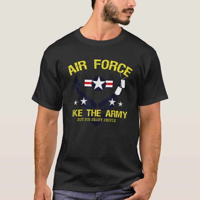 Camiseta Força Aérea Como O Exército Mas Para Pessoas Intel (Frente)