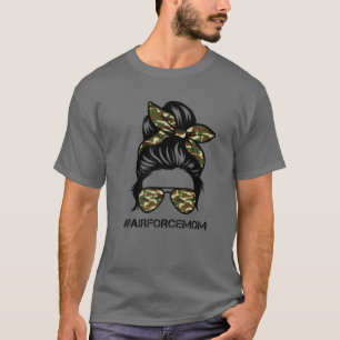Camiseta Força Aérea Mãe Mensagem Bun Óculos Solares M