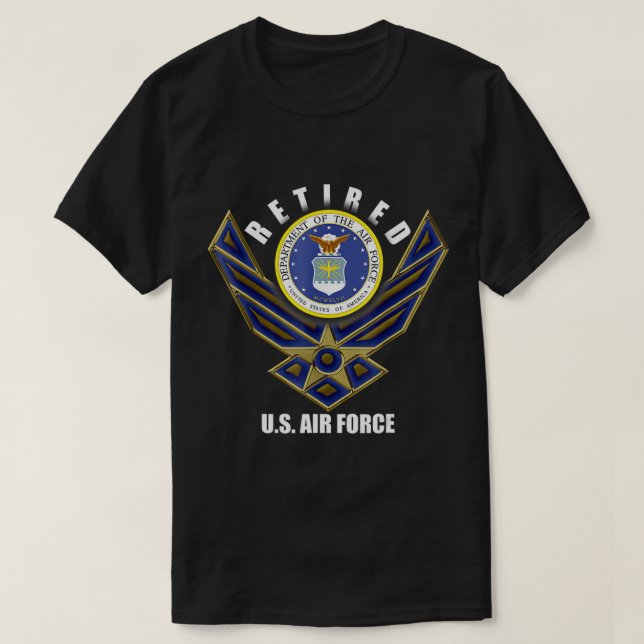 Camiseta Força Aérea Norte-Americana Aposentada, Teto De Ap (Frente do Design)