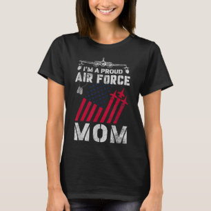 Camiseta Força Aérea Orgulhosa Mãe Família Militar da Força