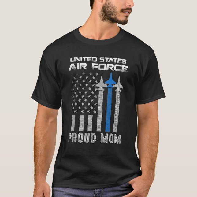 Camiseta Força Aérea Orgulhosa Mãe Veterano Dia dos EUA For (Frente)