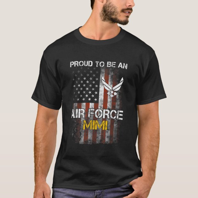 Camiseta Força Aérea Orgulhosa Mimi Funny American Flag TSh (Frente)