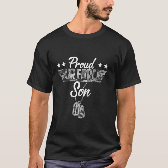 Camiseta Força Aérea Ororgulhosa Son Camouflage USAF Vetera (Frente)