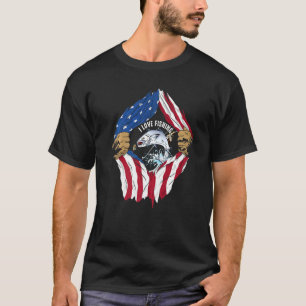 Camiseta Força Bandeira Americana Eu Amo Pescar