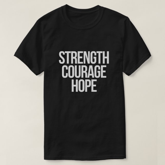 Camiseta Força Coragem Esperança – Conscientização (Frente do Design)