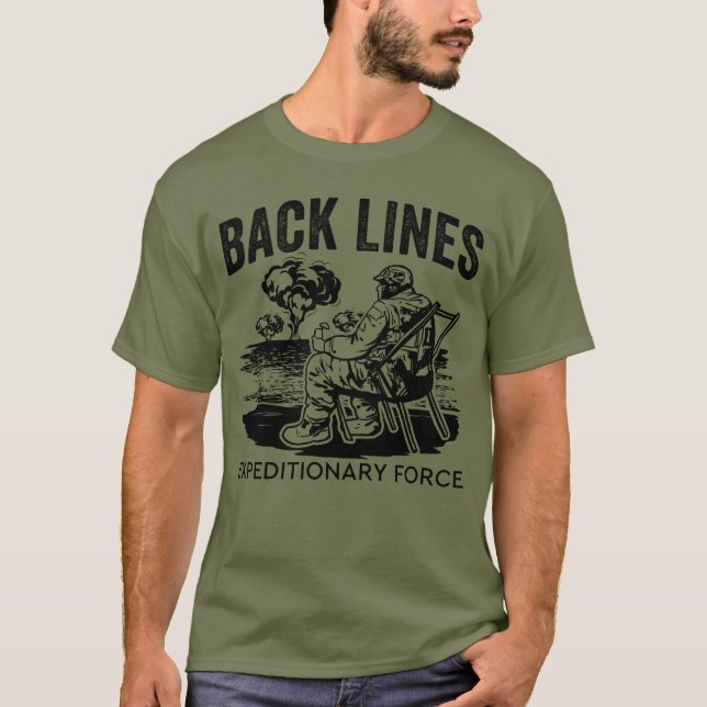 Camiseta Força de Cadeira Expeditiva das Linhas Traseiras (Frente)