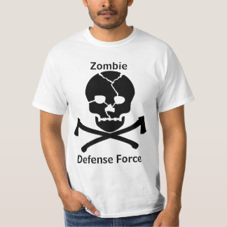 Camiseta Força de defesa do zombi: Crânios & machados