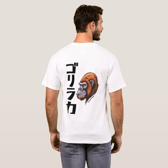 Camiseta Força de Gorila Inspirada no Japão (Parte Traseira Completa)
