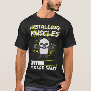 Camiseta Força de malhação, Arranjo de Barbell Treinando Mu