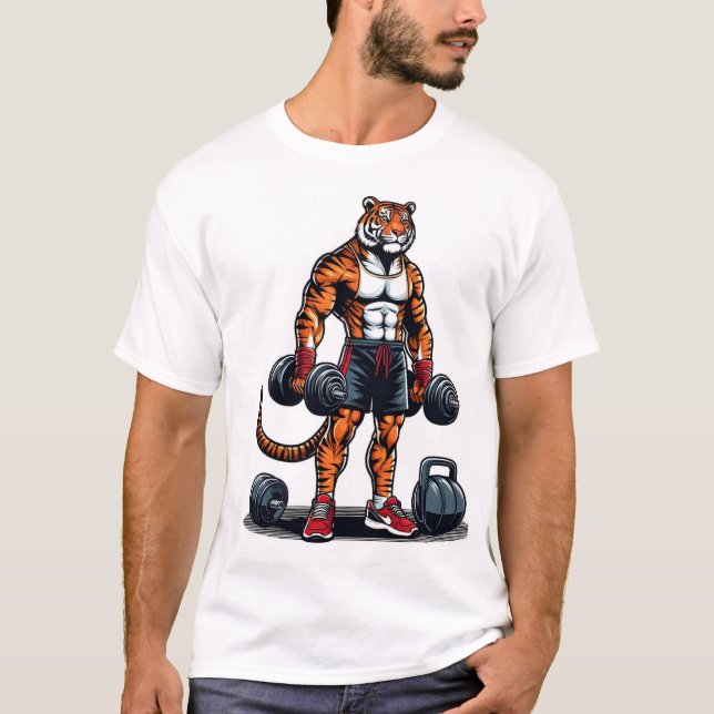 Camiseta "Força de Tigre: Trabalho de Gym Fierce " (Frente)