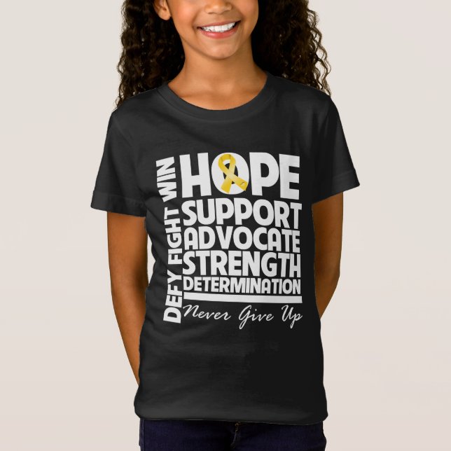 Camiseta Força do apoio da esperança do cancer de (Frente)
