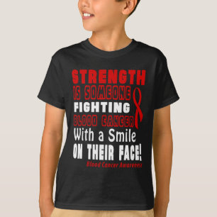 Camiseta Força é lutar contra o câncer no sangue com um sor