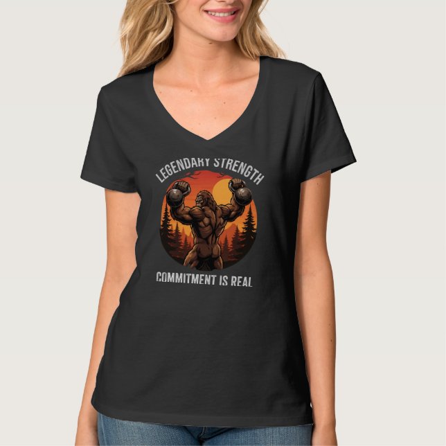 Camiseta Força Lendária Compromisso é Real | Vida de Academ (Frente)