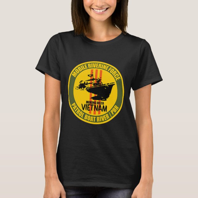 Camiseta Força Riverine Móvel Mekong Delta Vietnam Veterano (Frente)