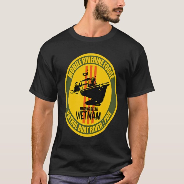 Camiseta Força Riverine Móvel Mekong Delta Vietnam Veterano (Frente)