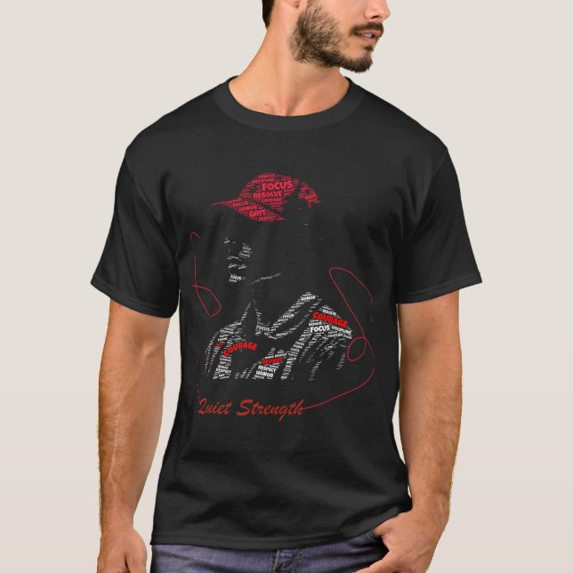 Camiseta Força Silenciosa Tipografia com Capuz (Frente)