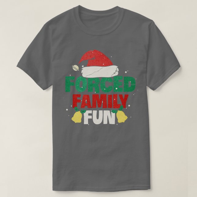 Camiseta Forçado a diversão familiar - Natal para adultos s (Frente do Design)